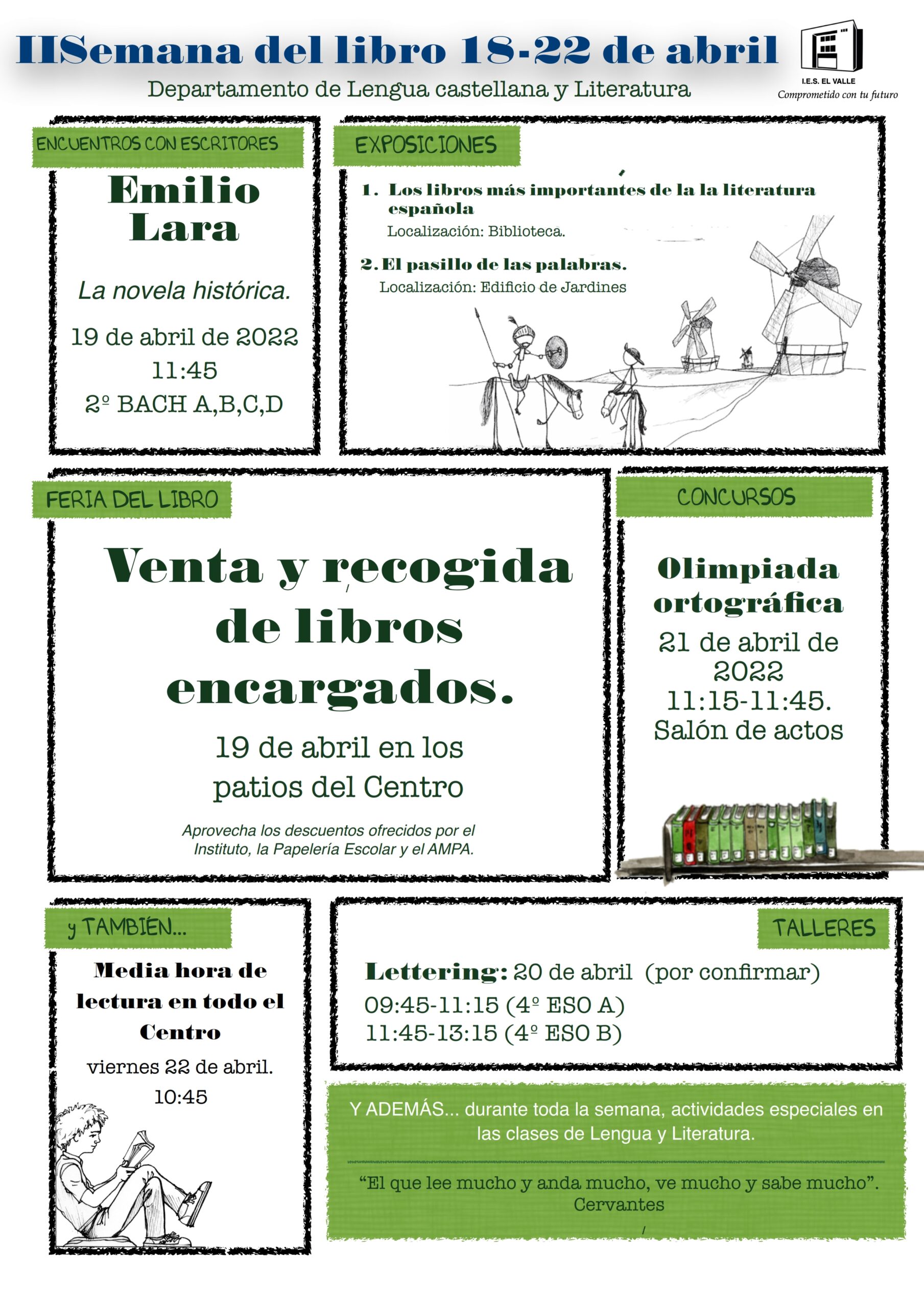 II Semana del libro IES EL VALLE. Departemento de Lengua Castellana y Literatura. 18-22 de abril.